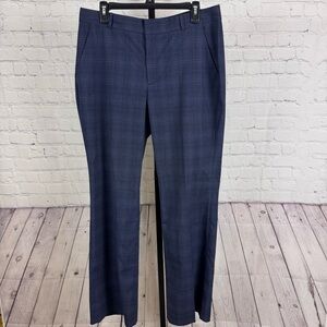 Banana Republic Blue Plaid Logan Curvy Fit  Pants Business Casual Size 12